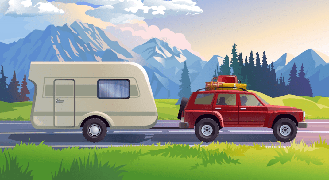 وکتور گرافیکی ماشین و کمپینگ فرمت لایه باز ایلاستریتور